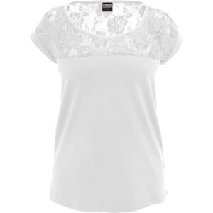 Urban Classics Dames-T-shirt Urban Classic top lace Blanc S Urban Classics Dames-T-shirt Urban Classic top lace Blanc S