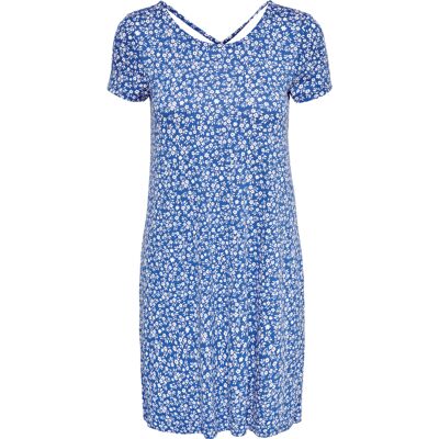 Damesjurk met vetersluiting op de rug Only onlbera Blauw S Damesjurk met vetersluiting op de rug Only onlbera Blauw S