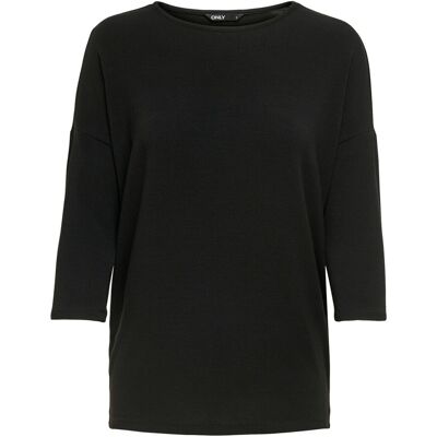 Dames-T-shirt Only Glamour manches 3/4 Zwart XS Dames-T-shirt Only Glamour manches 3/4 Zwart XS