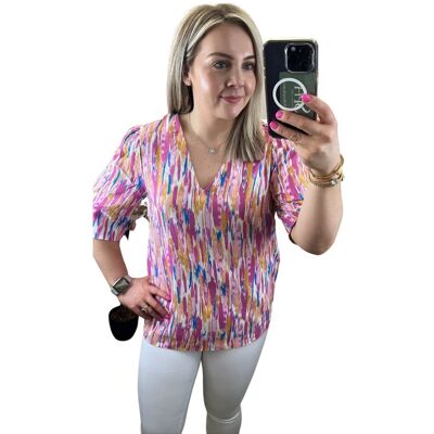 Damesblouse met v-hals b.young Joella Roos 38 Damesblouse met v-hals b.young Joella Roos 38