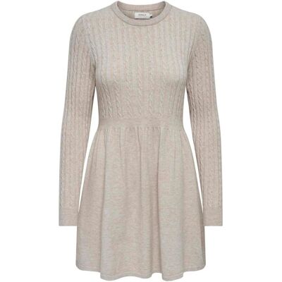 Damesjurk met lange mouwen Only Fia Beige XL Damesjurk met lange mouwen Only Fia Beige XL
