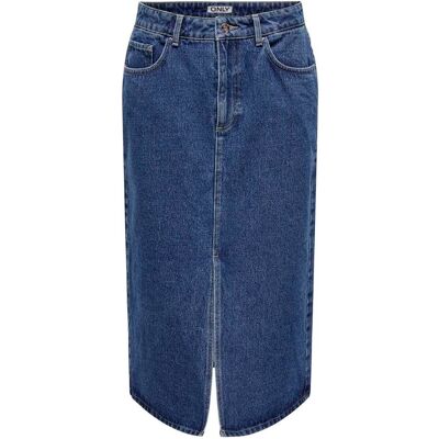 Dames midirok Only Bianca Blauw L Dames midirok Only Bianca Blauw L