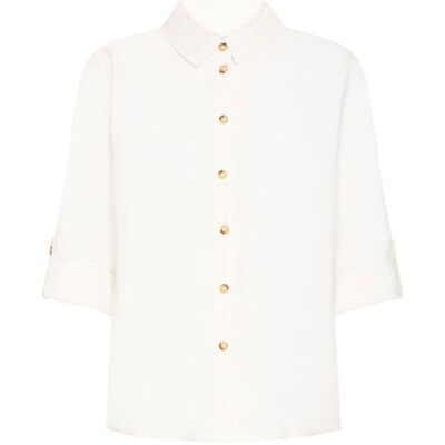 Damesblouse met lange mouwen Pulz Jeans Luca Wit L Damesblouse met lange mouwen Pulz Jeans Luca Wit L