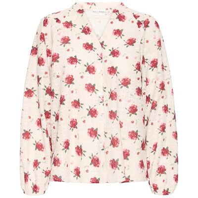 Damesblouse met lange mouwen Pulz Jeans Willa Wit 2XL Damesblouse met lange mouwen Pulz Jeans Willa Wit 2XL