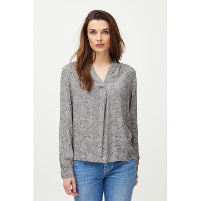 Damesblouse met lange mouwen Pulz Jeans Gene Grijs 2XL Damesblouse met lange mouwen Pulz Jeans Gene Grijs 2XL