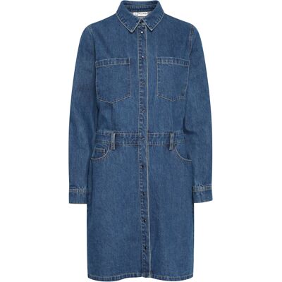 Damesjurk met lange mouwen Pulz Jeans Alina Blauw M Damesjurk met lange mouwen Pulz Jeans Alina Blauw M