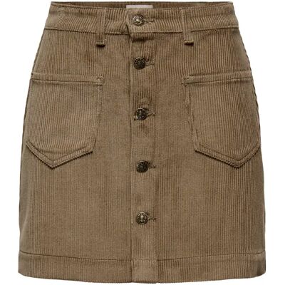 Fluwelen rok met hoge taille voor dames Only Amazing Marron S Fluwelen rok met hoge taille voor dames Only Amazing Marron S