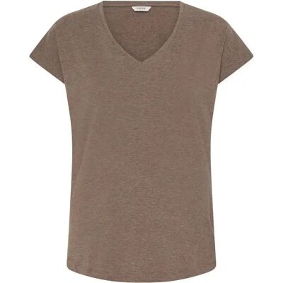 V-hals T-shirt van jersey voor dames b.young Pamila Beige 2XL V-hals T-shirt van jersey voor dames b.young Pamila Beige 2XL