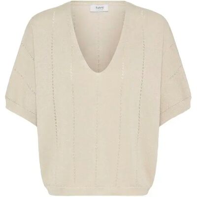 V-hals trui voor vrouwen b.young BYMobbe Beige 2XL V-hals trui voor vrouwen b.young BYMobbe Beige 2XL