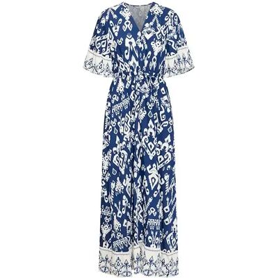 Lange damesjurk b.young Jasmina Bleu S/M Lange damesjurk b.young Jasmina Bleu S/M