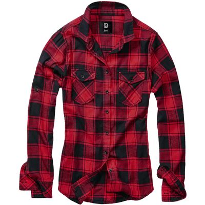 Vrouwen flanellen blouse met lange mouwen Brandit Amy Rouge S Vrouwen flanellen blouse met lange mouwen Brandit Amy Rouge S