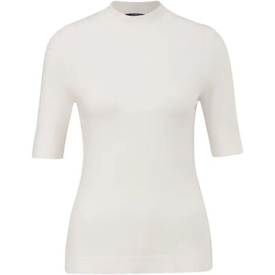 Korte mouwen fijn brei t-shirt dames COMMA Blanc 38 Korte mouwen fijn brei t-shirt dames COMMA Blanc 38