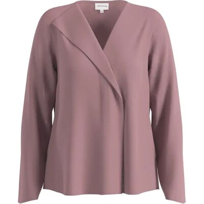 Vrouwelijke klassieke vloeiende blouse van hoogwaardige stof COMMA Rose 40 Vrouwelijke klassieke vloeiende blouse van hoogwaardige stof COMMA Rose 40