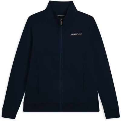 Dames sweatshirts met halve rits en hoge kraag Freddy Bleu L Dames sweatshirts met halve rits en hoge kraag Freddy Bleu L
