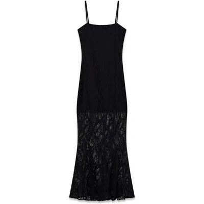 Lange Spaghetti Jumpsuit met Kant Dames Guess Evelyn Noir M Lange Spaghetti Jumpsuit met Kant Dames Guess Evelyn Noir M