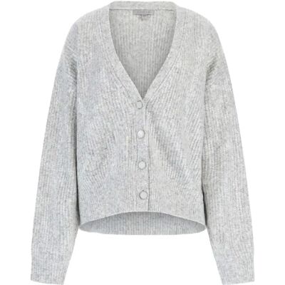 Damesvest Guess Fur Mix Zip FRNT Mila Cardi Beige XL Damesvest Guess Fur Mix Zip FRNT Mila Cardi Beige XL