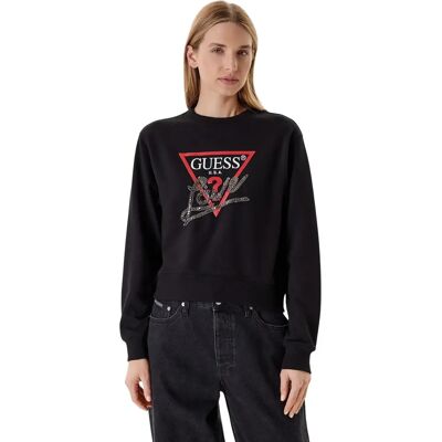 Dames sweatshirt Guess Studded Love Noir L Dames sweatshirt Guess Studded Love Noir L