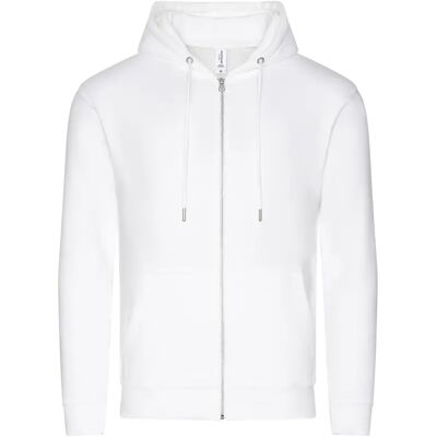 Duurzame hoodie met ritssluiting Just Hoods Organic Blanc L Duurzame hoodie met ritssluiting Just Hoods Organic Blanc L