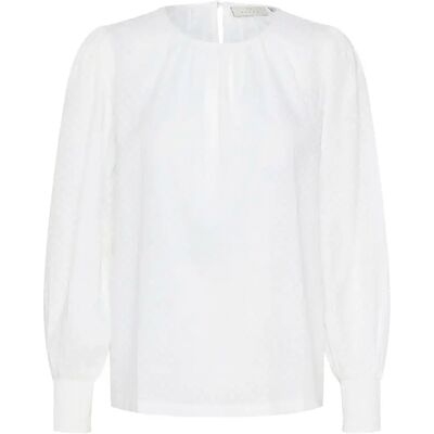 KAFFE - Roca LS Blouse - Wit - Blouse KAFFE - Roca LS Blouse - Wit - Blouse