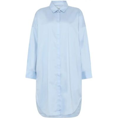 Damesjurk met satijnen overhemd KnowledgeCotton Apparel Bleu M Damesjurk met satijnen overhemd KnowledgeCotton Apparel Bleu M