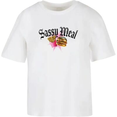Dames-T-shirt Miss Tee Sassy Meal Blanc XL Dames-T-shirt Miss Tee Sassy Meal Blanc XL