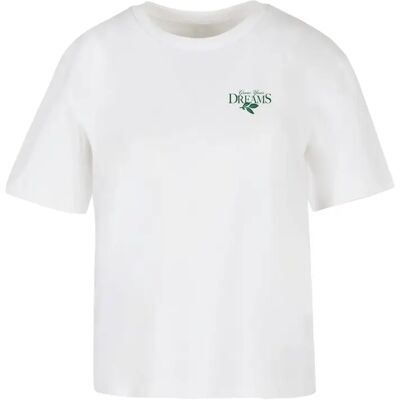 Dames-T-shirt Miss Tee Grow Your Dreams And Blanc L Dames-T-shirt Miss Tee Grow Your Dreams And Blanc L
