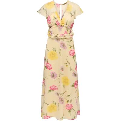 Maxi-jurk met volant voor dames Only Valda Jaune XS Maxi-jurk met volant voor dames Only Valda Jaune XS