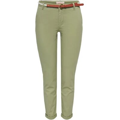 Dames chino broek met katoenen tailleband Only Biana CC Vert 42x32 Dames chino broek met katoenen tailleband Only Biana CC Vert 42x32