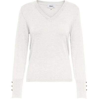 ONLY M - Multicolor V-hals Lange Mouw T-Shirt - T-Shirt ONLY M - Multicolor V-hals Lange Mouw T-Shirt - T-Shirt
