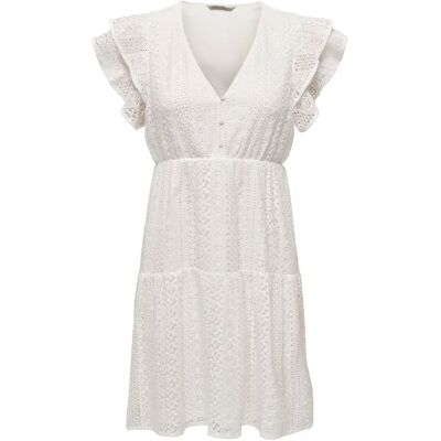 Damesjurk Only Helena Lace Blanc L Damesjurk Only Helena Lace Blanc L