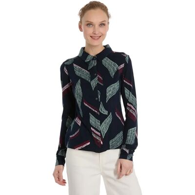 Damesblouse met lange mouwen Ragwear Pagee Print Bleu XL Damesblouse met lange mouwen Ragwear Pagee Print Bleu XL