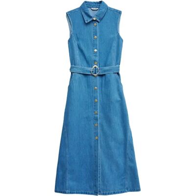 Mouwloze lichtgewicht denim jurk dames Salsa Jeans Bleu XS Mouwloze lichtgewicht denim jurk dames Salsa Jeans Bleu XS