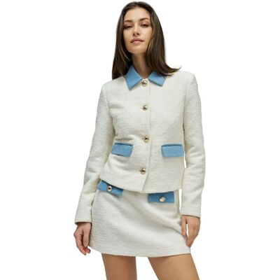 Dames tweed blazer Salsa Jeans Beige XL Dames tweed blazer Salsa Jeans Beige XL