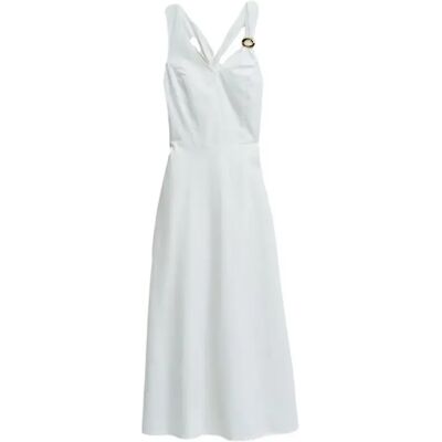 Linnen damesjurk Salsa Jeans Midi Blanc M Linnen damesjurk Salsa Jeans Midi Blanc M