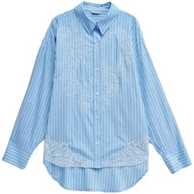 Damesblouse met lange mouwen en kant Salsa Jeans Blanc XS Damesblouse met lange mouwen en kant Salsa Jeans Blanc XS