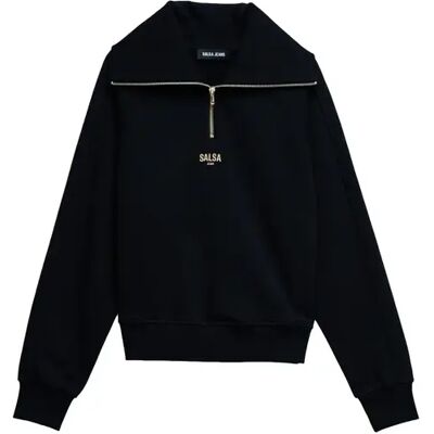 Demi-zip sweatshirt dames Salsa Jeans Noir L Demi-zip sweatshirt dames Salsa Jeans Noir L