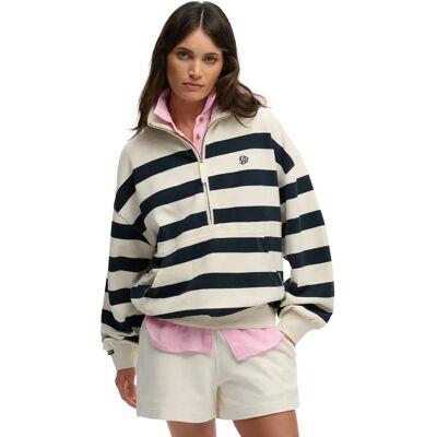 Dames half-zip sweatshirt Superdry Studios Half Blanc S Dames half-zip sweatshirt Superdry Studios Half Blanc S
