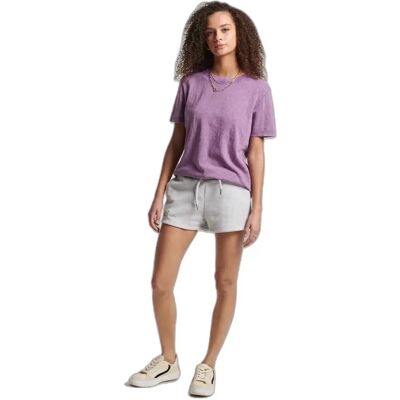 Korte broek van biologisch katoen en jersey voor dames Superdry Vintage Logo Gris L Korte broek van biologisch katoen en jersey voor dames Superdry Vintage Logo Gris L