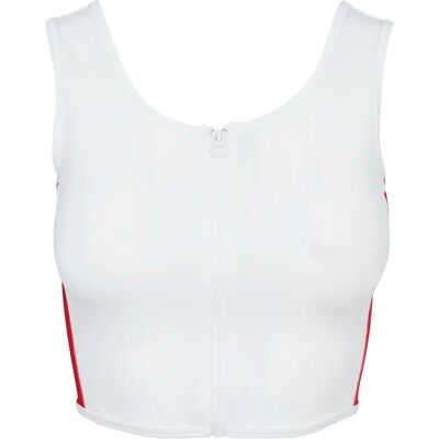 Urban Classics Dames crop top Urban Classic Stripe zip Blanc L Urban Classics Dames crop top Urban Classic Stripe zip Blanc L