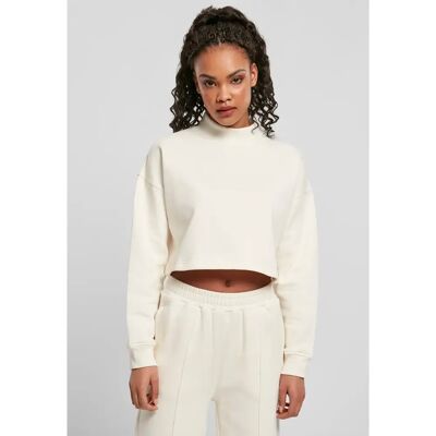 Dames sweatshirt Urban Classics cropped oversized high neck crew Blanc L Dames sweatshirt Urban Classics cropped oversized high neck crew Blanc L