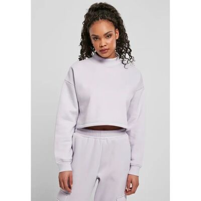 Dames sweatshirt Urban Classics cropped oversized high neck crew Violet XL Dames sweatshirt Urban Classics cropped oversized high neck crew Violet XL