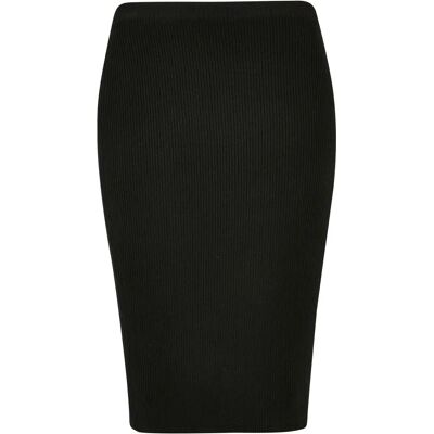 Geribd damesrokje, halflang Urban Classics Noir M Geribd damesrokje, halflang Urban Classics Noir M