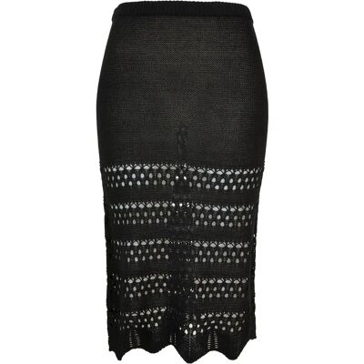 Gebreide damesrok in 3/4 lengte Urban Classics Noir 4XL Gebreide damesrok in 3/4 lengte Urban Classics Noir 4XL