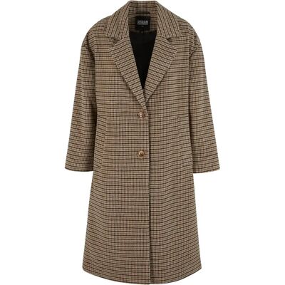 Oversized katoenen geruite damesjas Urban Classics Beige 2XL Oversized katoenen geruite damesjas Urban Classics Beige 2XL
