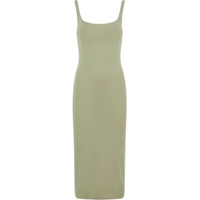 Lange jurk van katoenjersey voor vrouwen Urban Classics Basic Vert XS Lange jurk van katoenjersey voor vrouwen Urban Classics Basic Vert XS