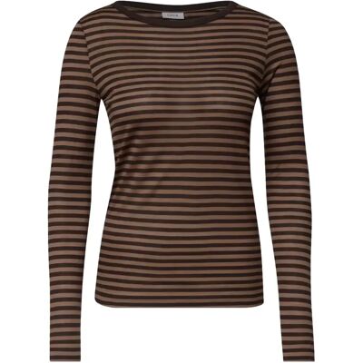 Gestreept dames-T-shirt met lange mouwen Cecil Tos Marron L Gestreept dames-T-shirt met lange mouwen Cecil Tos Marron L