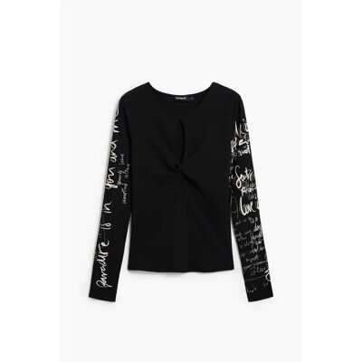 Dames-T-shirt met lange mouwen Desigual Zagreb Zwart XS Dames-T-shirt met lange mouwen Desigual Zagreb Zwart XS