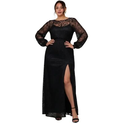 Damesjurk met lange mouwen Goddiva Maxi Noir 46 Damesjurk met lange mouwen Goddiva Maxi Noir 46