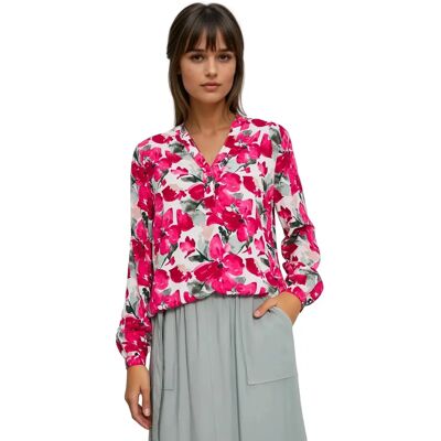 Damesblouse met lange mouwen Moodo L-KO-4906 Rose 36 Damesblouse met lange mouwen Moodo L-KO-4906 Rose 36