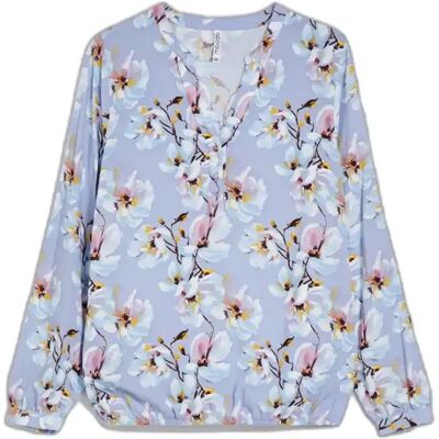 Damesblouse met lange mouwen Moodo L-KO-4907 Bleu 42 Damesblouse met lange mouwen Moodo L-KO-4907 Bleu 42